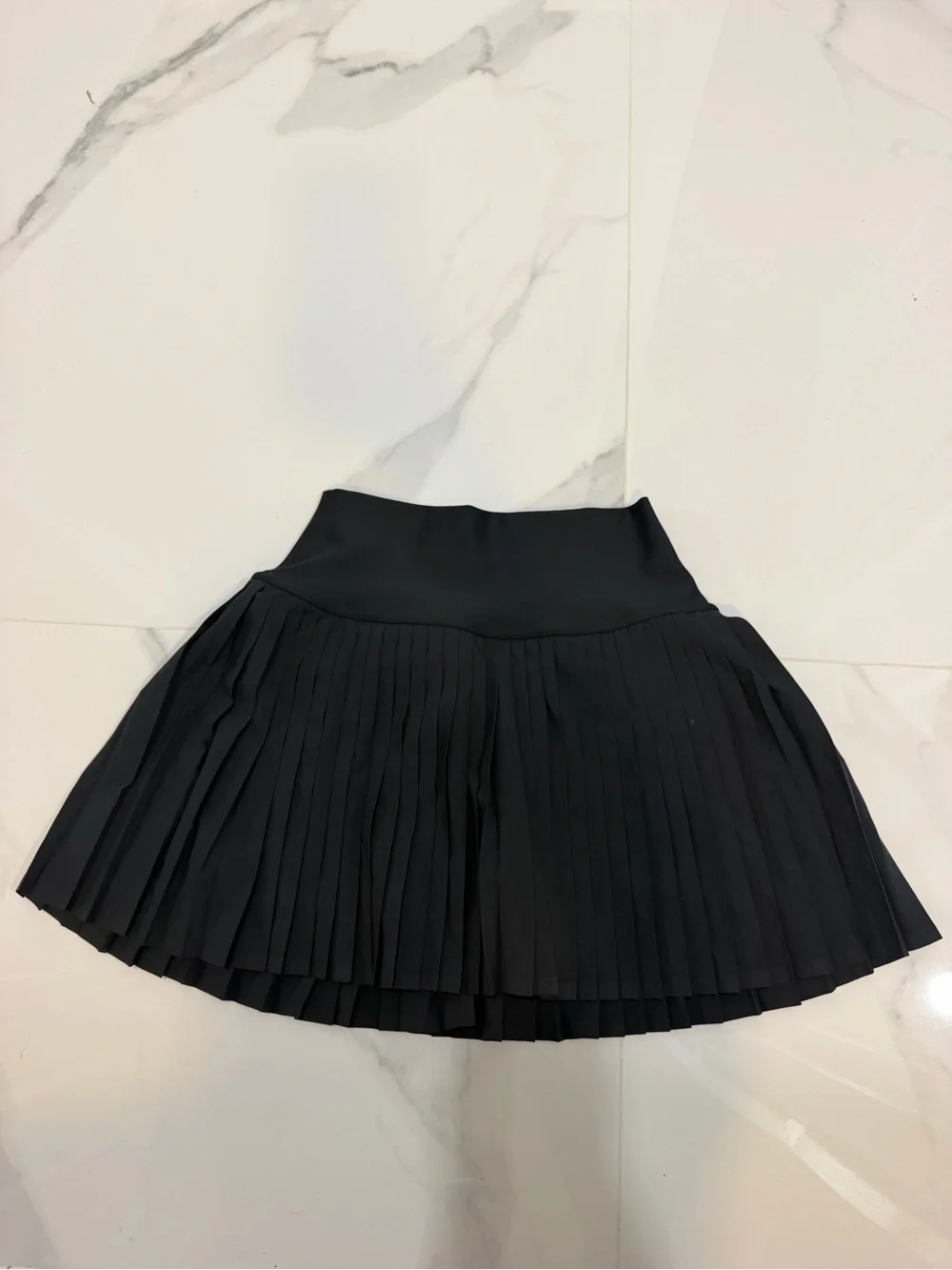 ALO Yoga Black Pleated Skater Skirt
